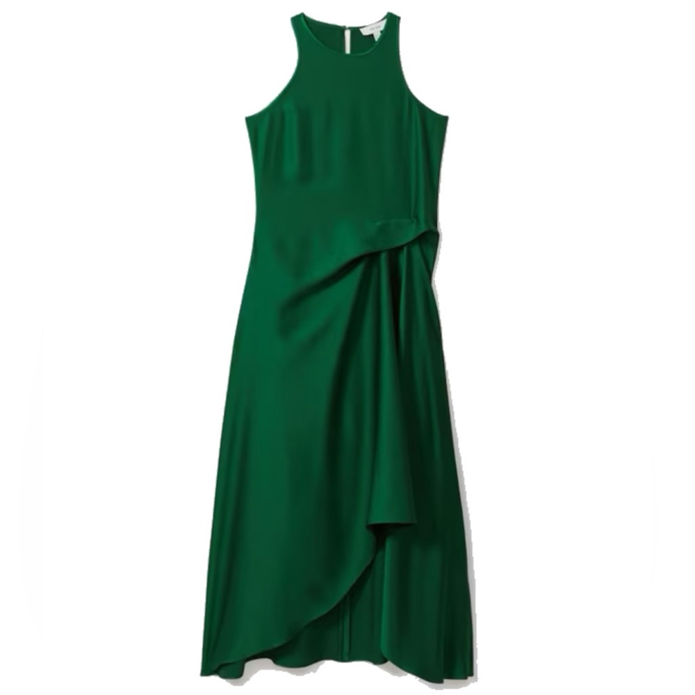 Reiss High Low Green Dress